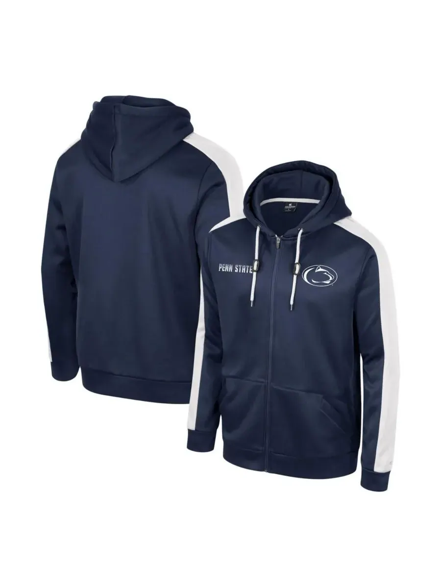 Colosseum Мужская темно-синяя толстовка на молнии с логотипом Penn State Nittany Lions Reese