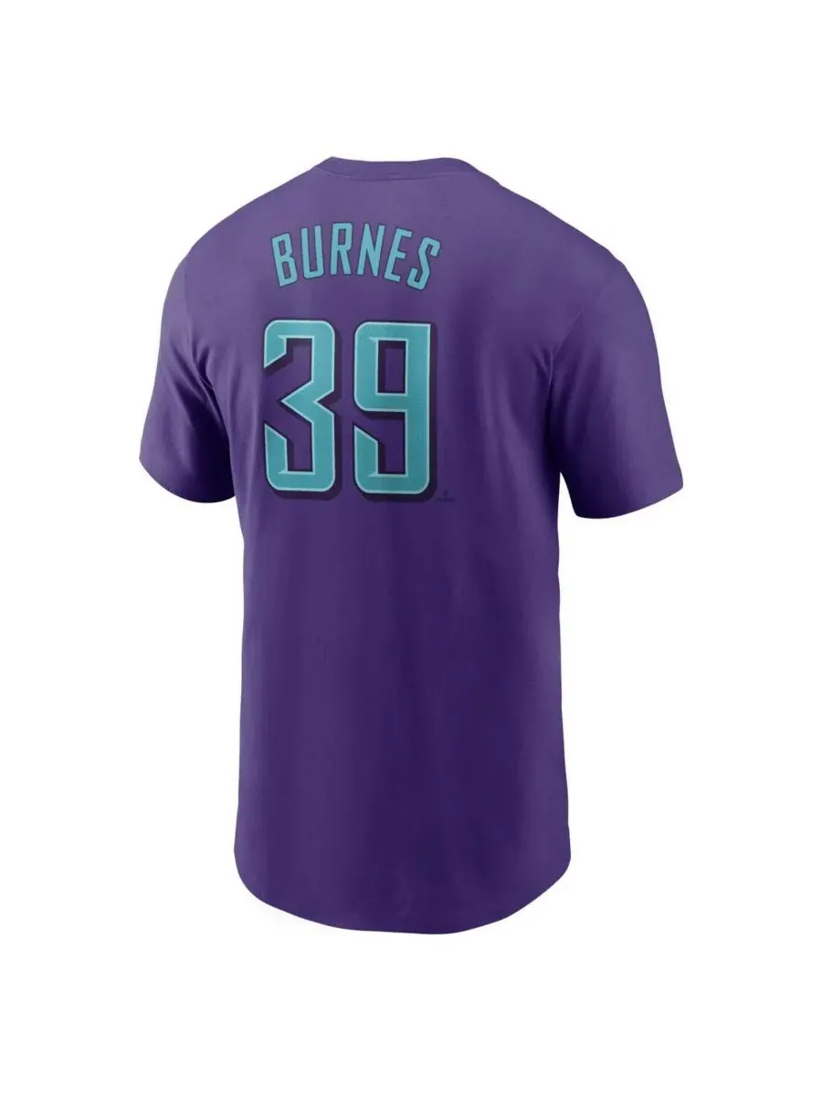 Nike Мужская фиолетовая футболка Corbin Burnes Arizona Diamondbacks 2025 City Connect Fuse с — изображение 3 из 3, фиолетовый