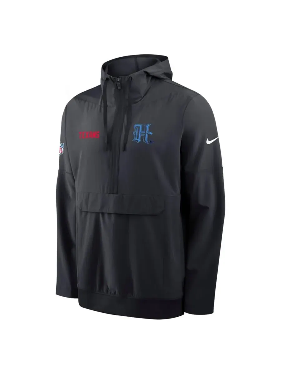 Nike Мужская темно-синяя куртка-анорак с капюшоном и молнией в стиле Houston Texans Sideline Alt — изображение 5 из 5