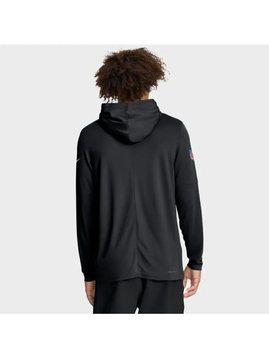 Nike Мужская черная толстовка с длинными рукавами Carolina Panthers Sideline Pure Fury Performance — изображение 2 из 5