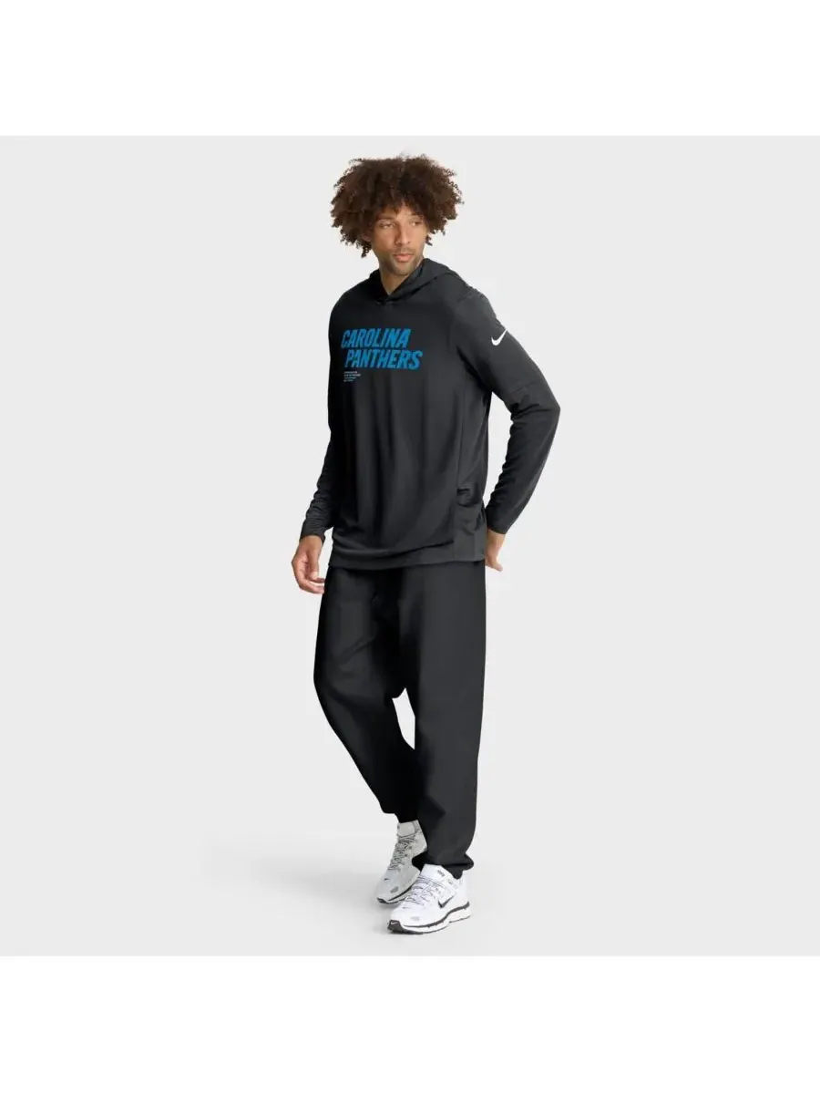 Nike Мужская черная толстовка с длинными рукавами Carolina Panthers Sideline Pure Fury Performance — изображение 3 из 5