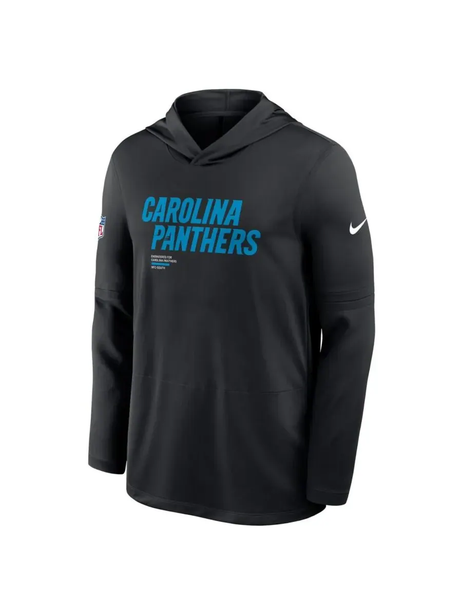 Nike Мужская черная толстовка с длинными рукавами Carolina Panthers Sideline Pure Fury Performance — изображение 4 из 5