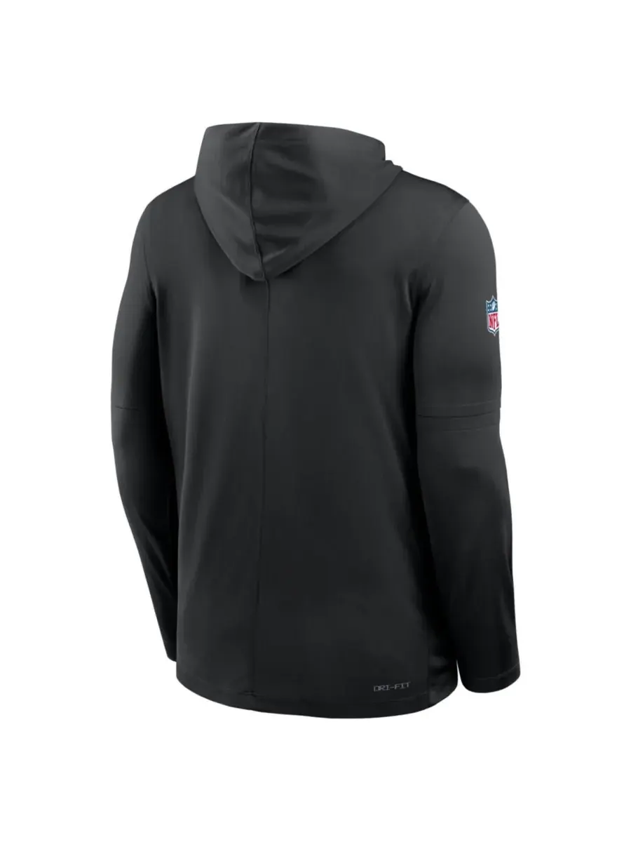 Nike Мужская черная толстовка с длинными рукавами Carolina Panthers Sideline Pure Fury Performance — изображение 5 из 5