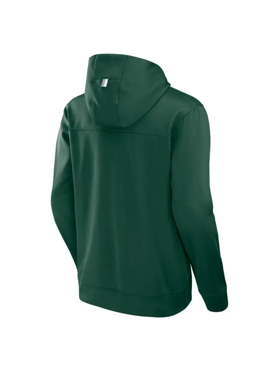Fanatics Мужская зеленая толстовка с капюшоном Michigan State Spartans Defender Dot Faded Primary — изображение 2 из 3