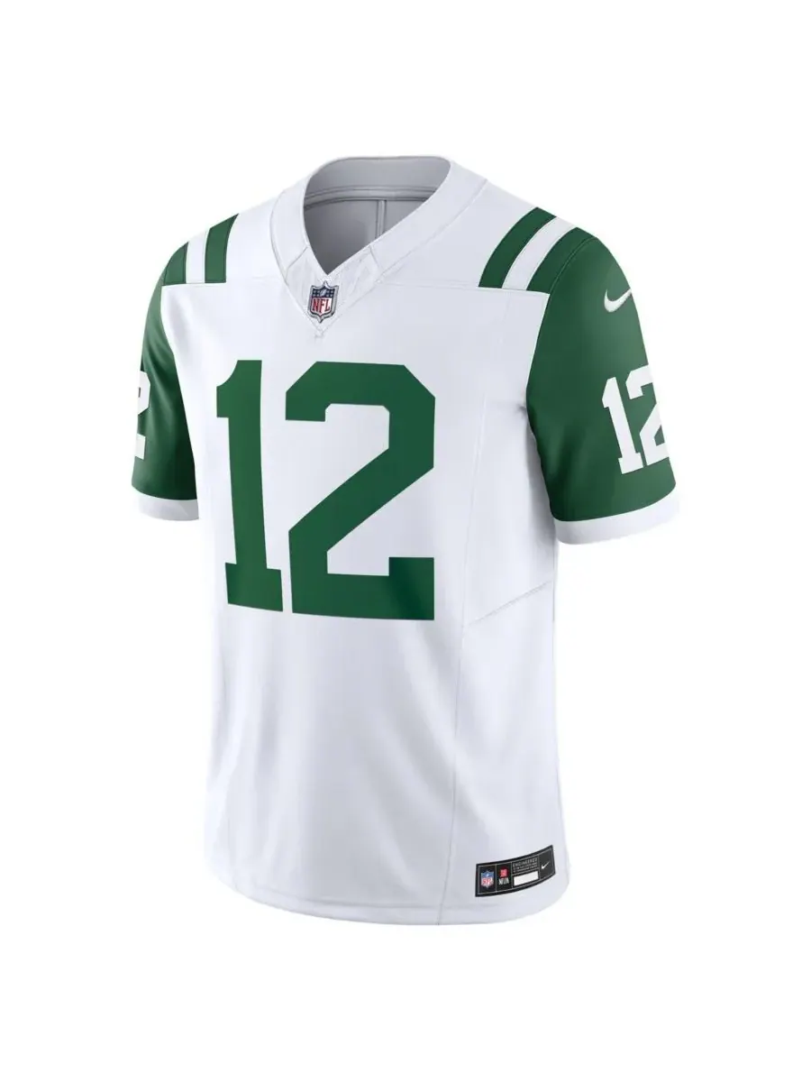 Мужская футболка Джо Намата из команды New York Jets Classic Alternate Vapor FUSE, выпущенная — изображение 3 из 3, белый