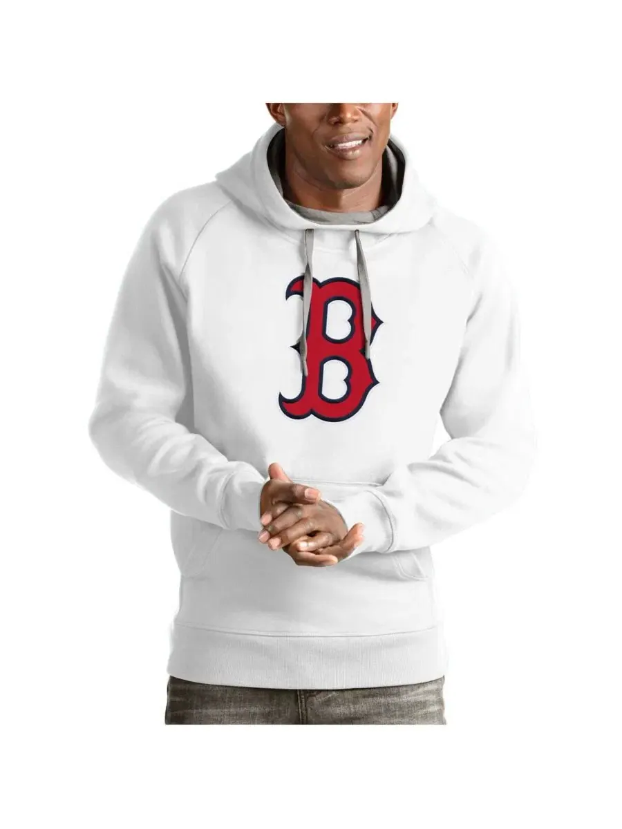 Мужская белая толстовка с логотипом команды Boston Red Sox Victory Antigua