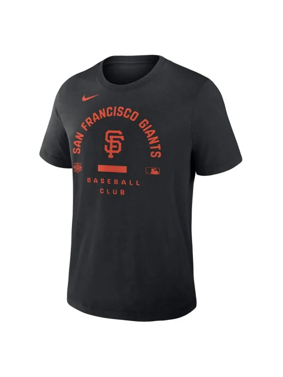 Мужская черная футболка San Francisco Giants Authentic Collection Early Work Tri-Blend Dri-FIT Nike — изображение 2 из 3