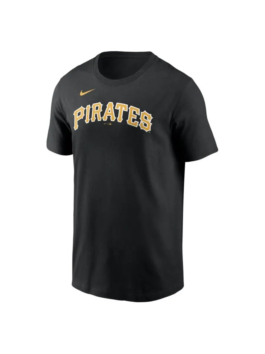 Мужская черная футболка Paul Skenes с фамилией и номером игрока команды Pittsburgh Pirates Nike — изображение 2 из 3, черный