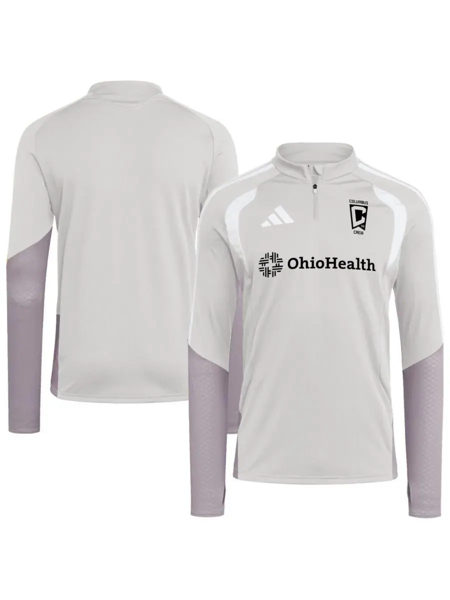 Тренировочная куртка с четвертью-молнией Columbus Crew 2026 Tiro Competition Silver adidas