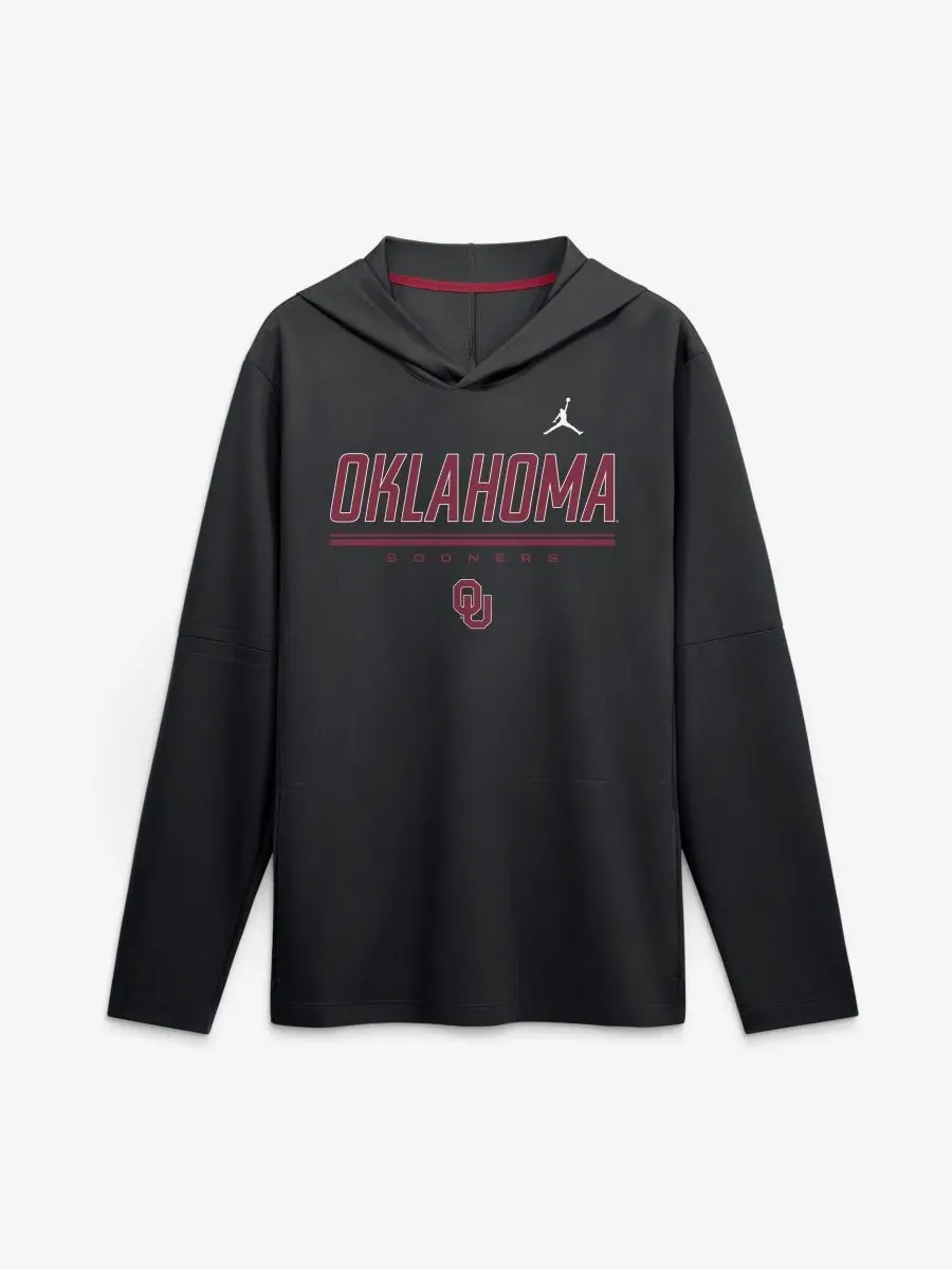 Лонгслив с капюшоном Oklahoma Sooners 2026 Sideline Lightweight Long Sleeve Hooded Dri-FIT T-Shirt
