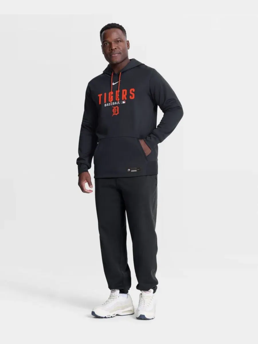 Худи с длинным рукавом, модель Detroit Tigers Authentic Collection Therma-FIT Nike — изображение 3 из 5, темно-синий