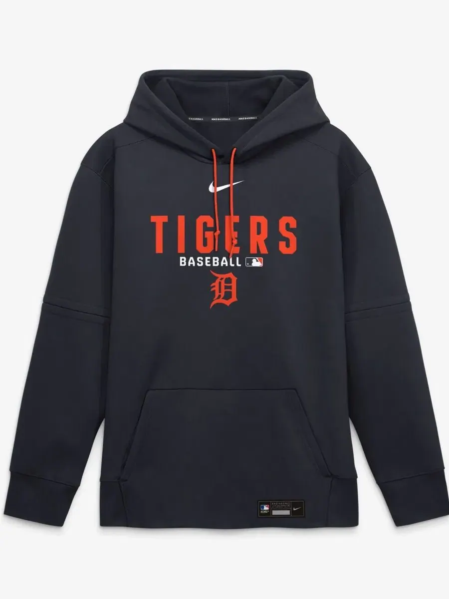 Худи с длинным рукавом, модель Detroit Tigers Authentic Collection Therma-FIT Nike — изображение 4 из 5, темно-синий