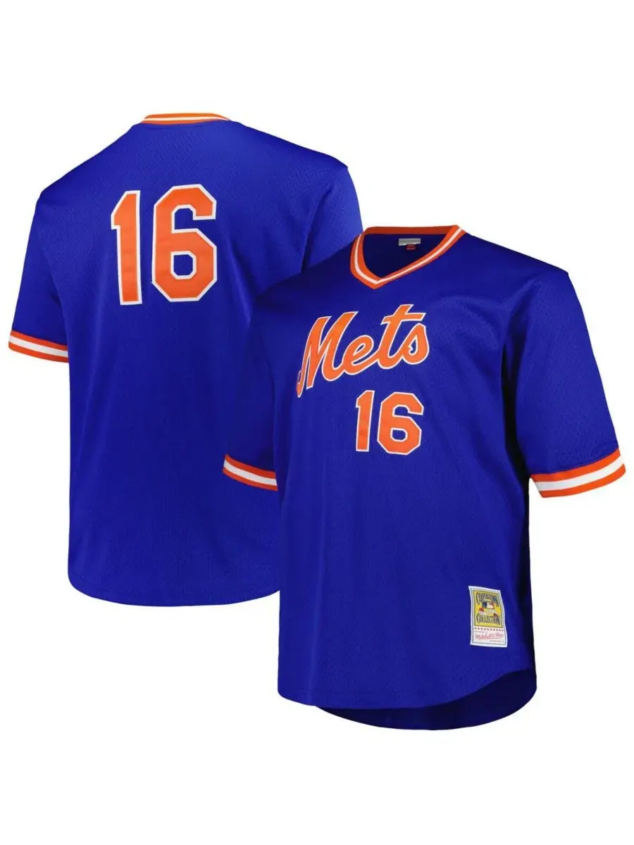 Мужская тренировочная джерси Mitchell & Ness Dwight Gooden Royal New York Mets Cooperstown