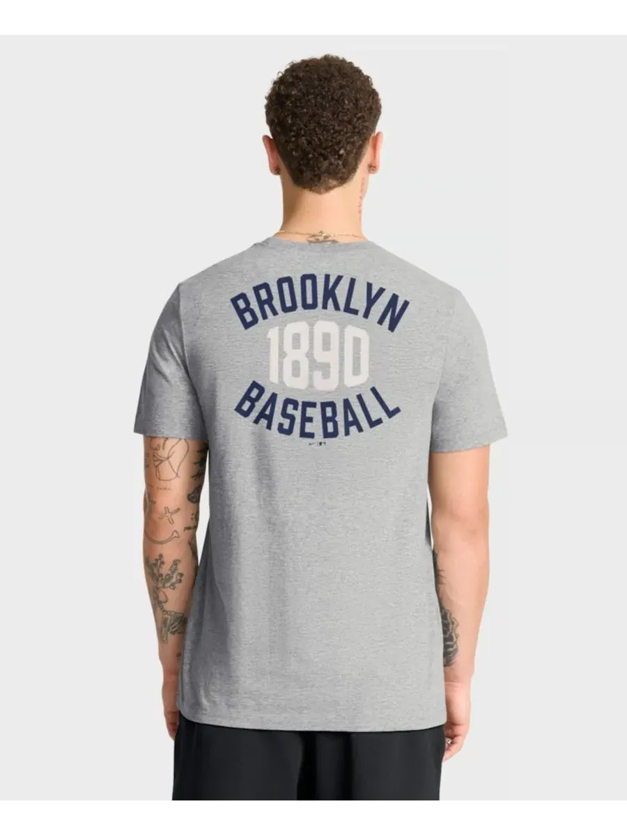 Футболка с винтажным дизайном Brooklyn Dodgers Cooperstown 2-Hit Nike — изображение 4 из 5, серый