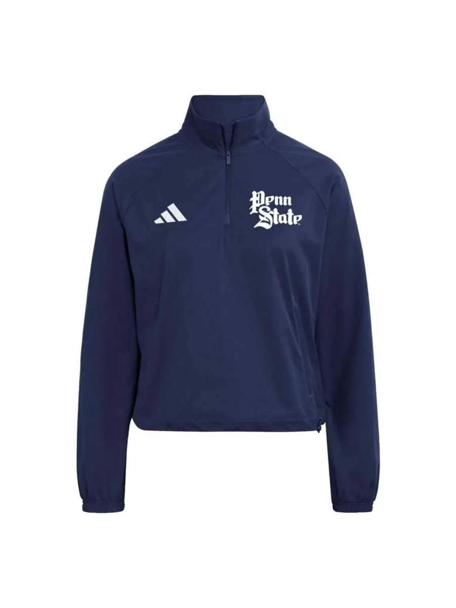 Женский топ с четверть-застежкой Penn State Nittany Lions Ultimate365 Woven adidas — изображение 2 из 3, темно-синий