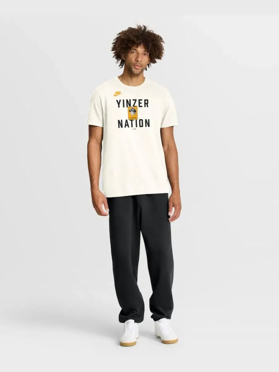 Футболка с принтом Pittsburgh Pirates Cooperstown Collection '70s Nike — изображение 2 из 3, бежевый