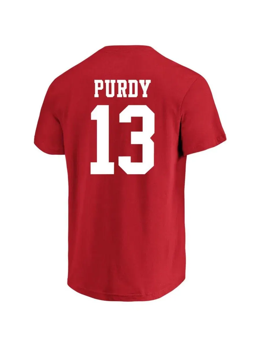 Футболка с длинным рукавом Brock Purdy Player Name Number Fanatics — изображение 2 из 3, алый