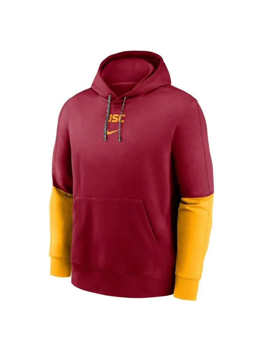 Nike Мужская толстовка с капюшоном Cardinal/Gold USC Trojans 2024 Sideline Club — изображение 2 из 3, золотистый