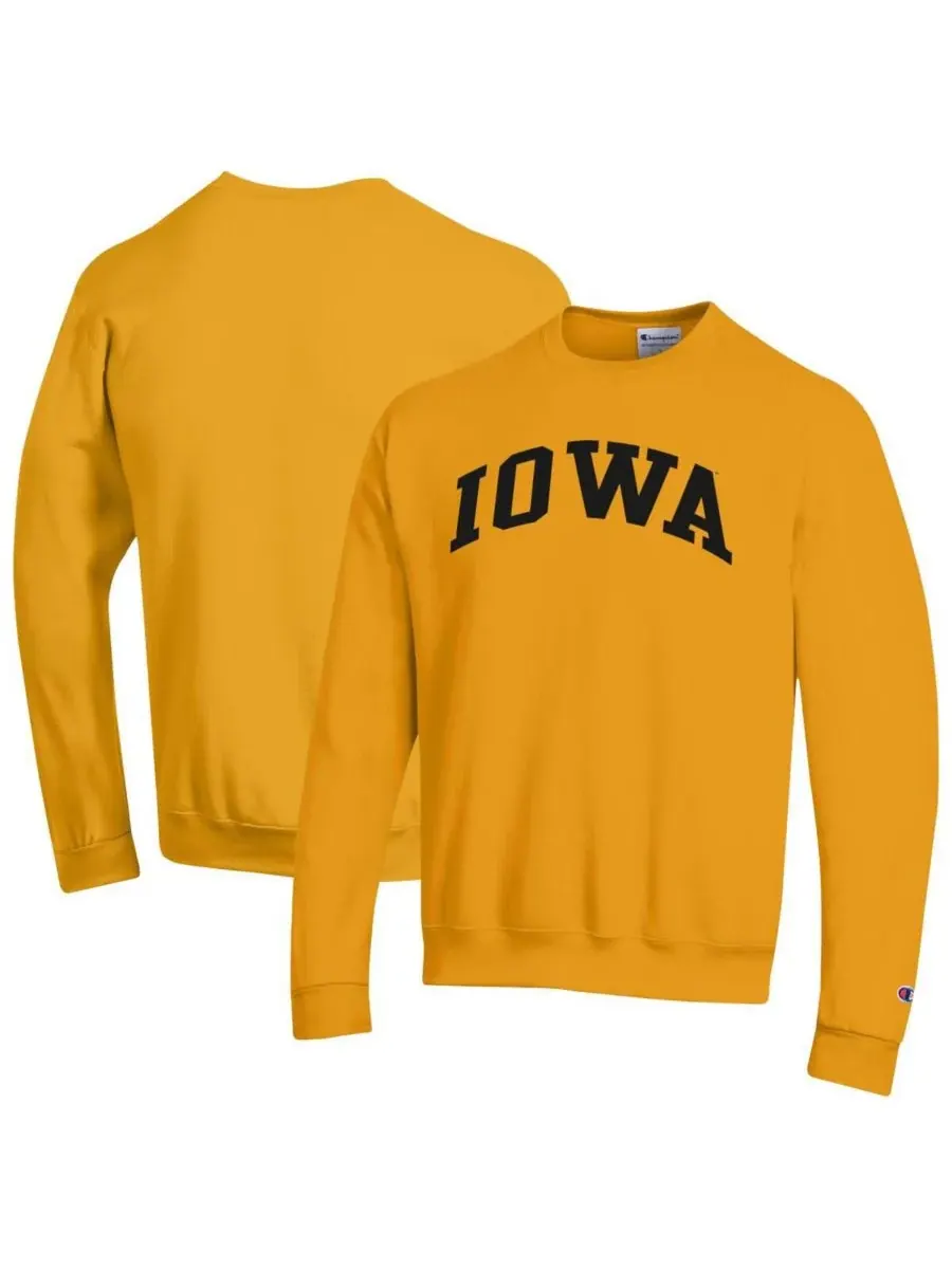 Мужская золотистая флисовая толстовка Iowa Hawkeyes Basic Arch Champion