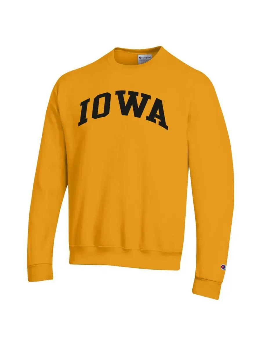 Мужская золотистая флисовая толстовка Iowa Hawkeyes Basic Arch Champion — изображение 3 из 3, золото