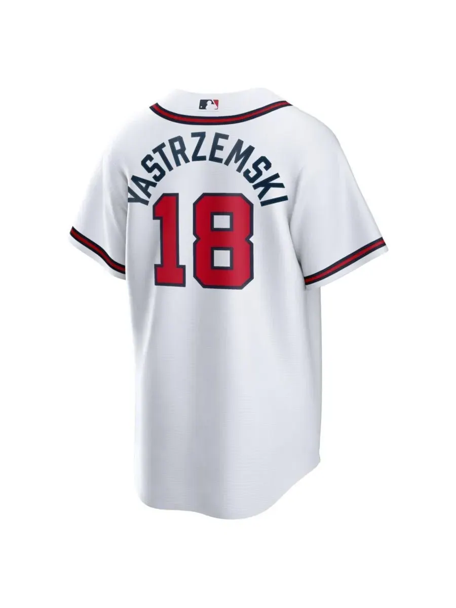 Мужская реплика джерси с длинным рукавом Mike Yastrzemski Nike — изображение 3 из 3, белый