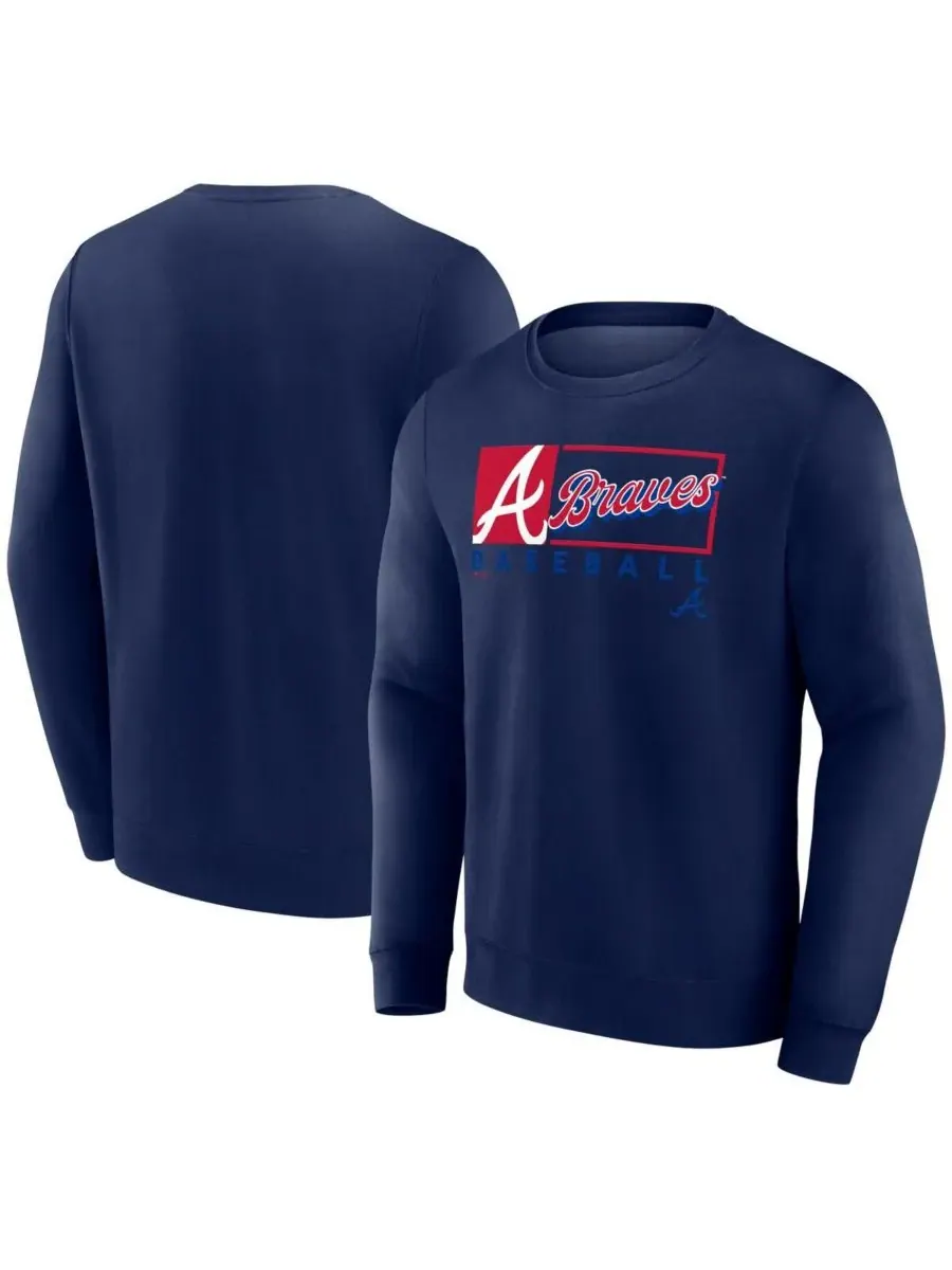 Fanatics Мужская темно-синяя флисовая толстовка Focus с символикой команды Atlanta Braves