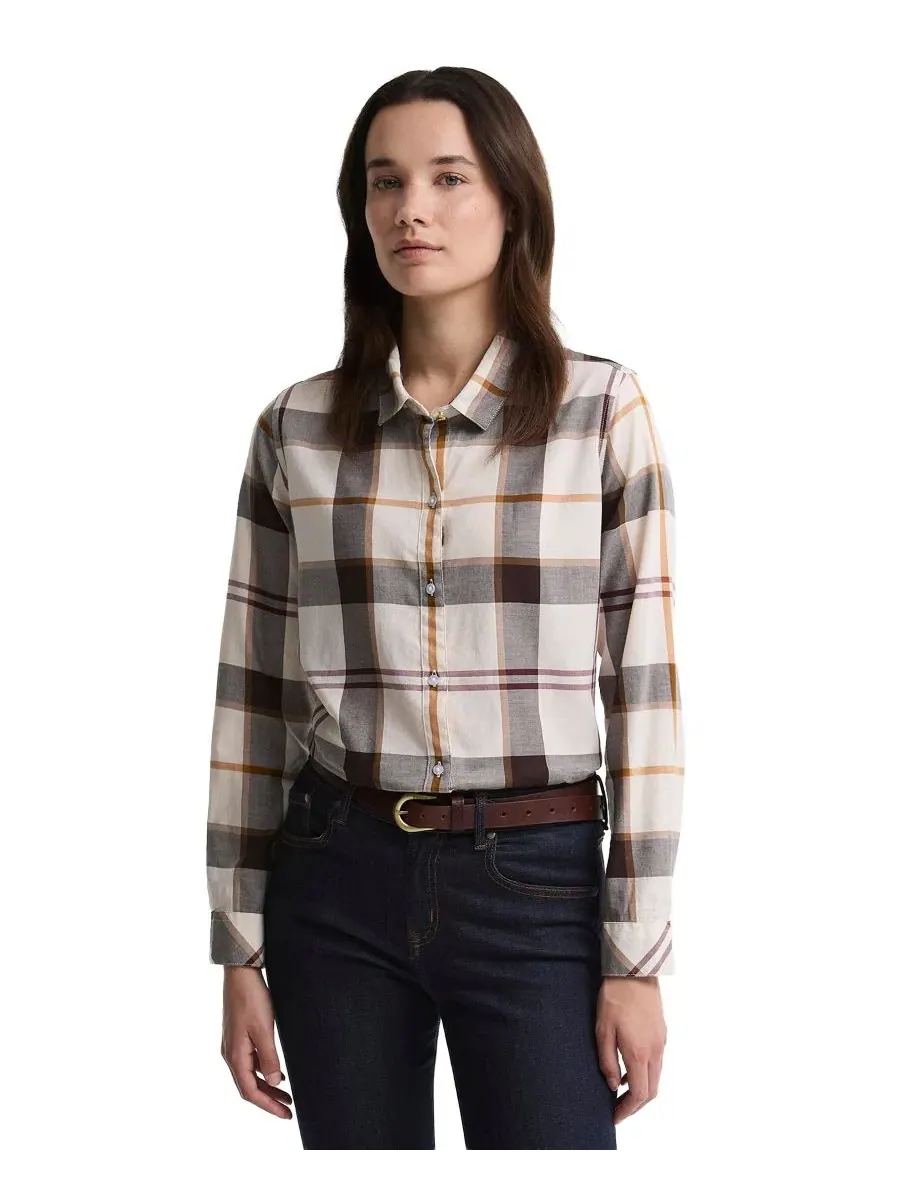 Рубашка с принтом Moorland Plaid Barbour, Ecru Muted Tartan