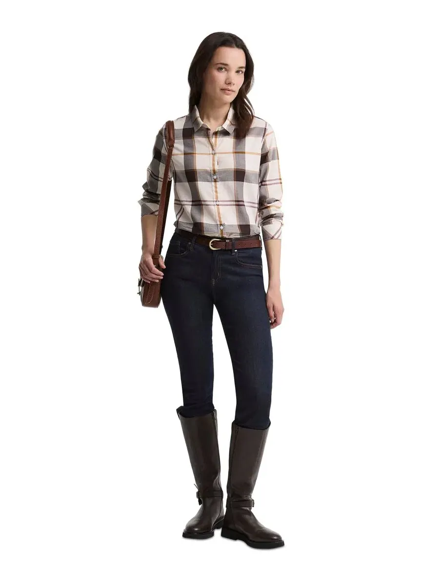 Рубашка с принтом Moorland Plaid Barbour, Ecru Muted Tartan — изображение 2 из 6