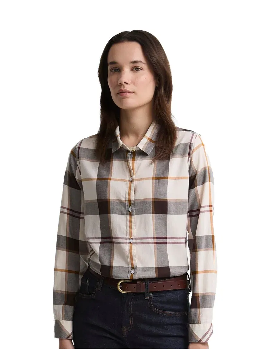 Рубашка с принтом Moorland Plaid Barbour, Ecru Muted Tartan — изображение 3 из 6