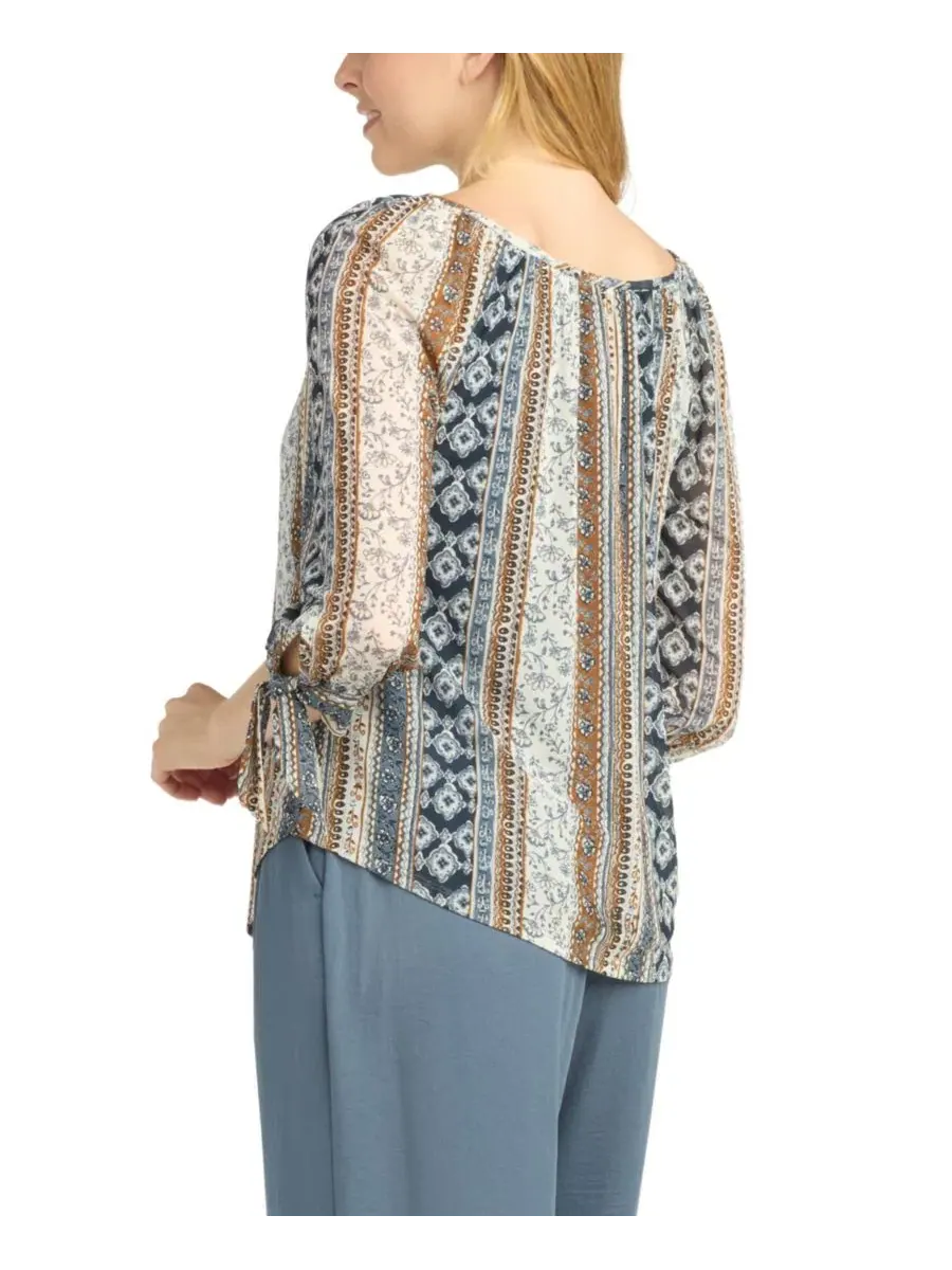 Блуза-крестьянка с принтом, Juniors' Printed Mesh Peasant Top BCX, Pat D — 4
