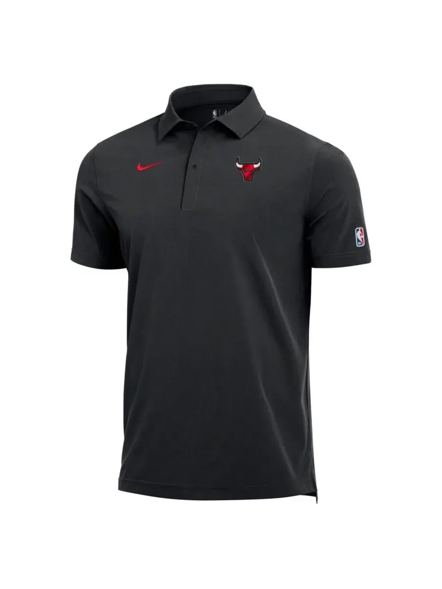 Поло с логотипом Chicago Bulls Dri-FIT Nike — изображение 2 из 3, черный красный