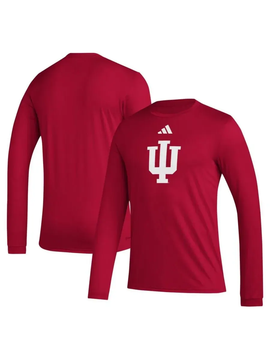 Футболка с длинным рукавом с принтом Indiana Hoosiers adidas