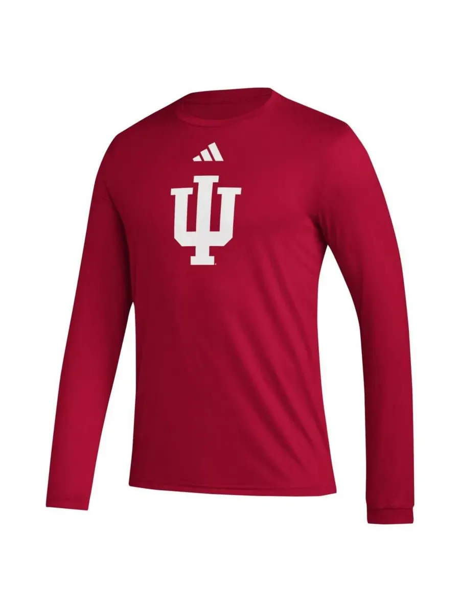 Футболка с длинным рукавом с принтом Indiana Hoosiers adidas — изображение 2 из 3, красный