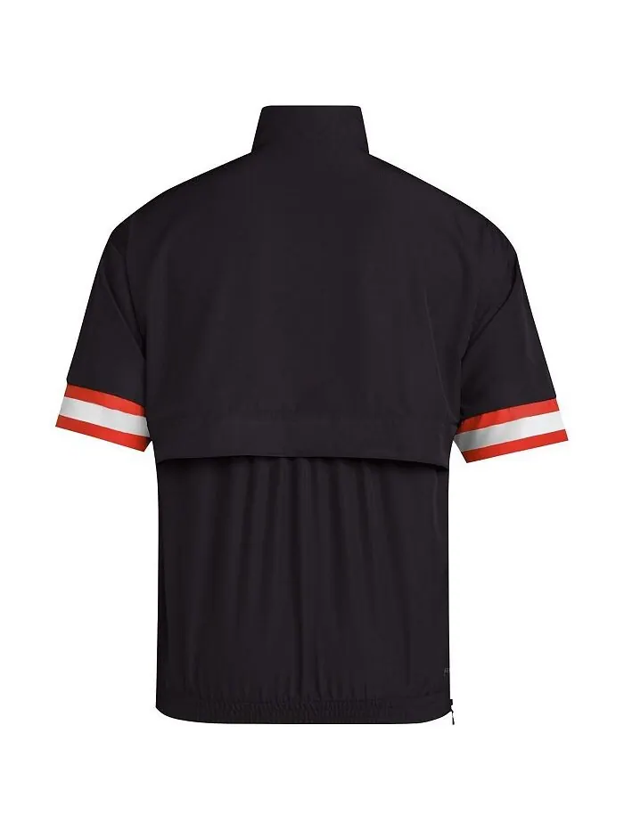 Мужская черная куртка Miami Hurricanes Strategy с короткими рукавами и молнией до половины adidas — изображение 2 из 3