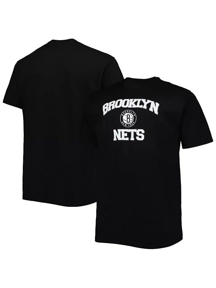Мужская черная футболка Brooklyn Nets Big and Tall Heart and Soul Profile — изображение 1 из 4