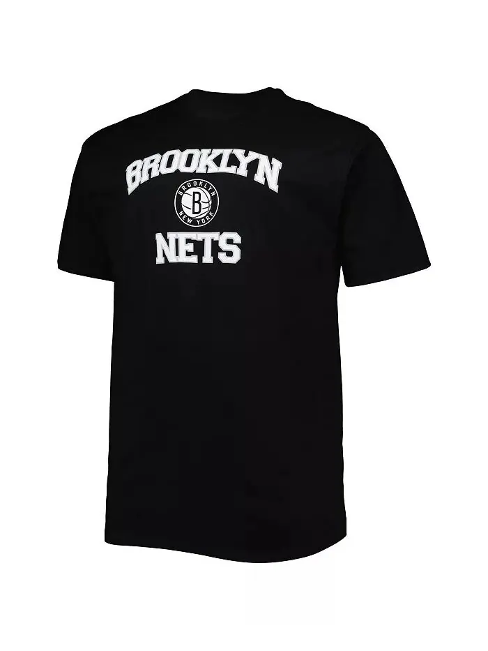 Мужская черная футболка Brooklyn Nets Big and Tall Heart and Soul Profile — изображение 3 из 4