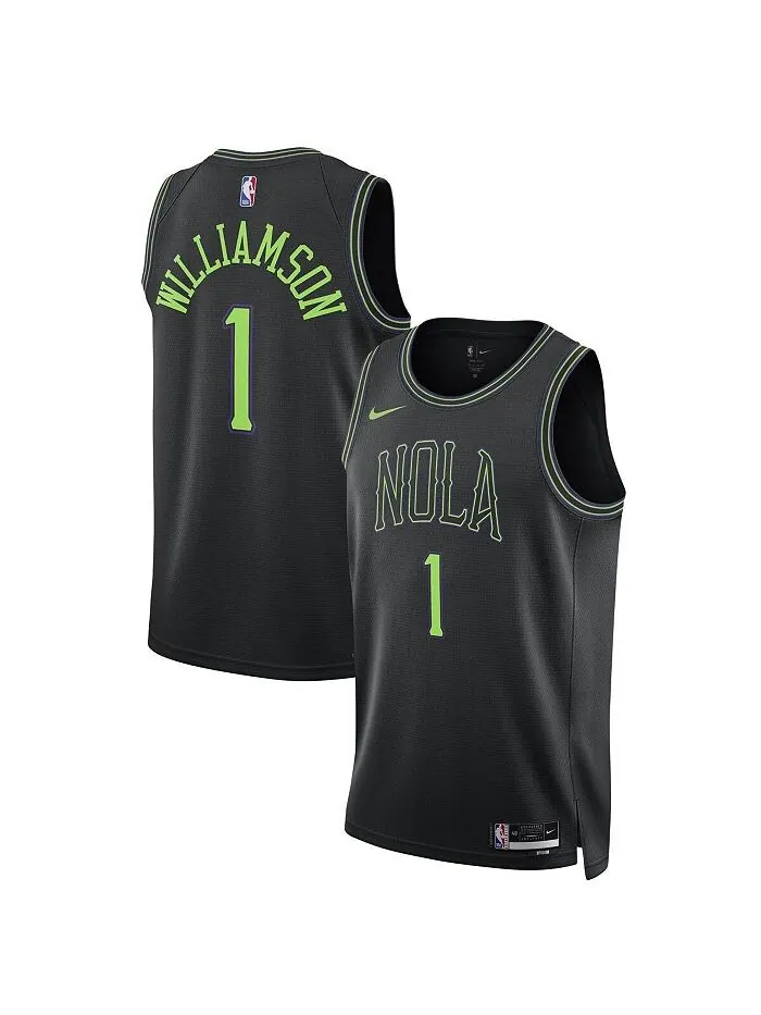 Мужская и женская футболка Zion Williamson Black New Orleans Pelicans 2023/24 Swingman — City