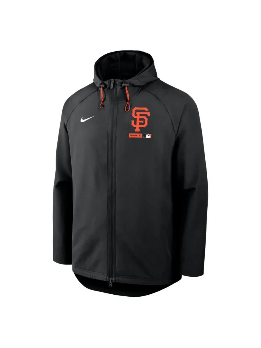 Куртка-худи с капюшоном Nike San Francisco Giants Authentic Collection Raglan Therma-FIT — изображение 4 из 4, черный