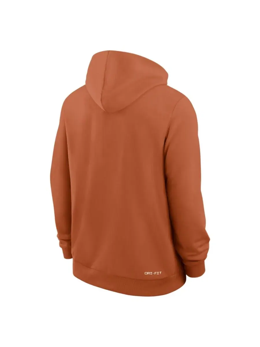 Худи с полной застежкой-молнией Dri-FIT Texas Longhorns 2026 Sideline Standard Issue Nike — изображение 2 из 3, оранжевый