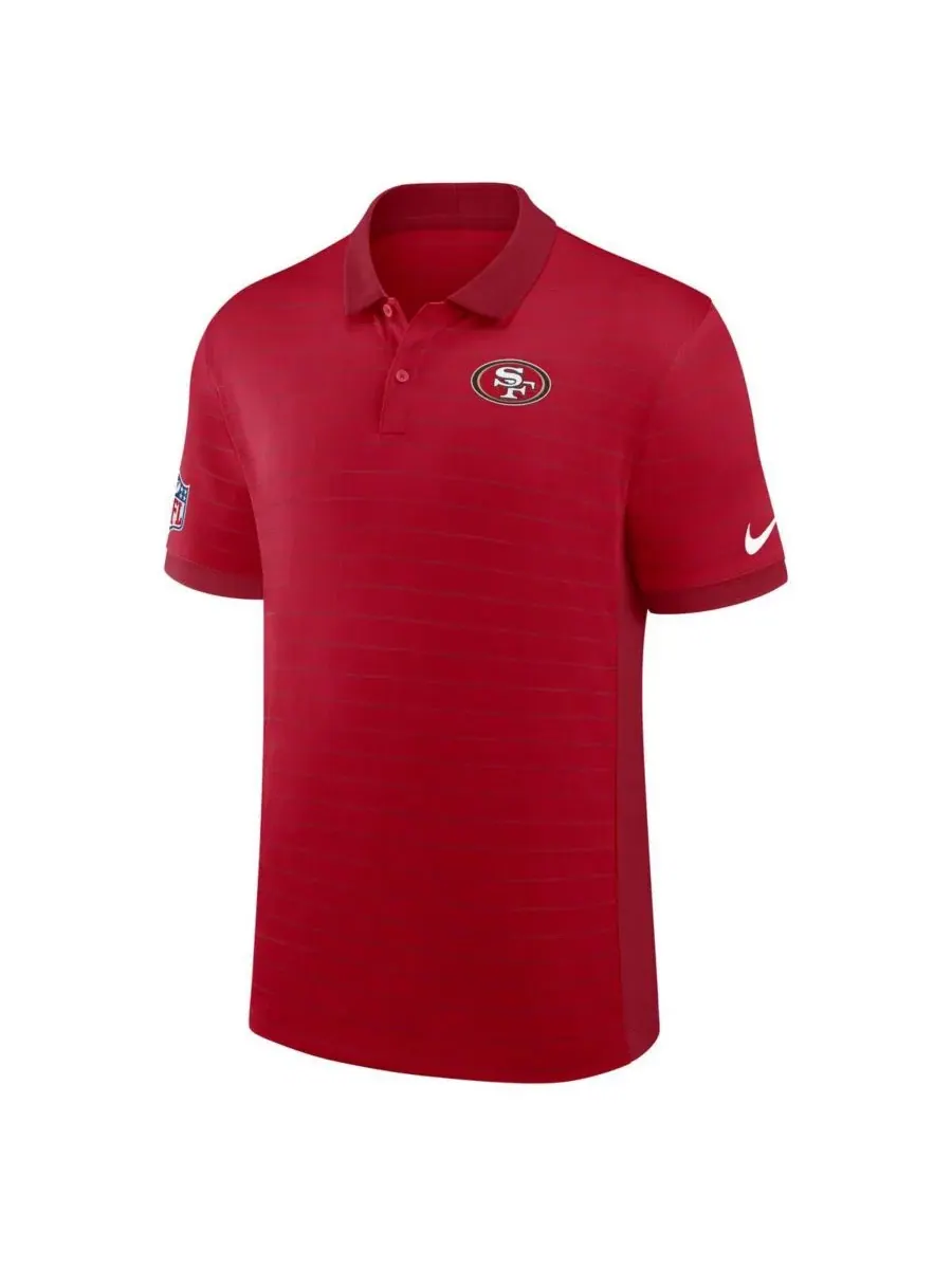 Поло с коротким рукавом с принтом Sideline Victory Stripe Nike — изображение 2 из 3, алый