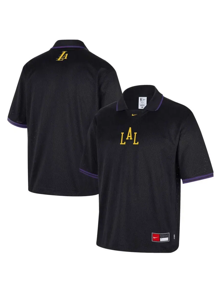 Поло с половиной рукавом с эмблемой Los Angeles Lakers Nike