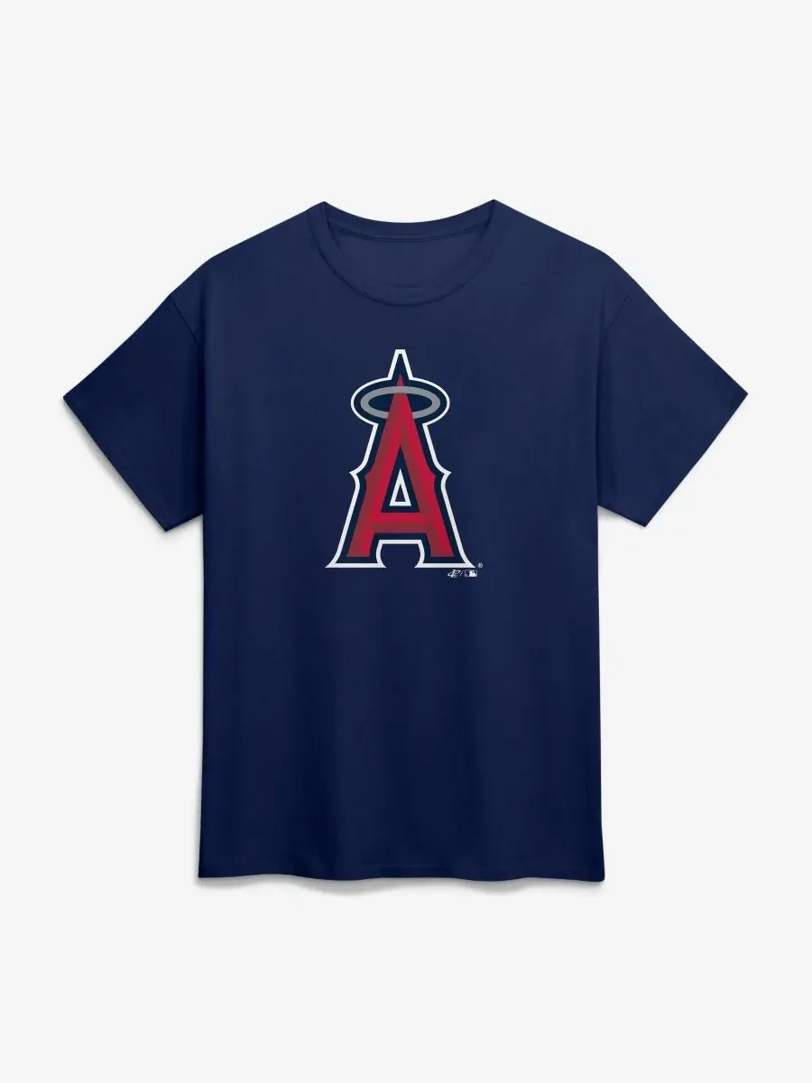Футболка с логотипом Los Angeles Angels Navy Logo Athletic