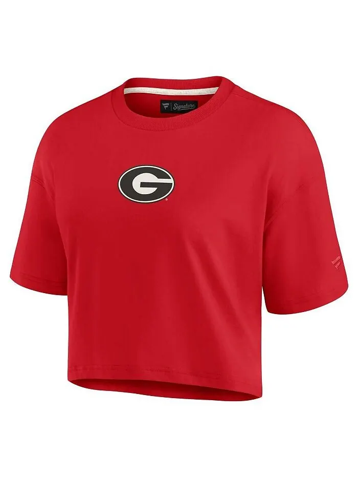 Женская укороченная футболка Red Georgia Bulldogs Super Soft Boxy Fanatics Signature — изображение 3 из 3, красный