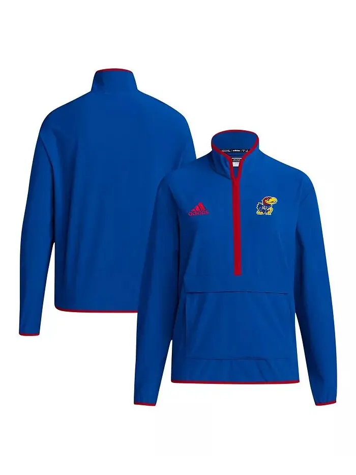 Мужская толстовка Royal Kansas Jayhawks Coaches Sideline Half Zip adidas