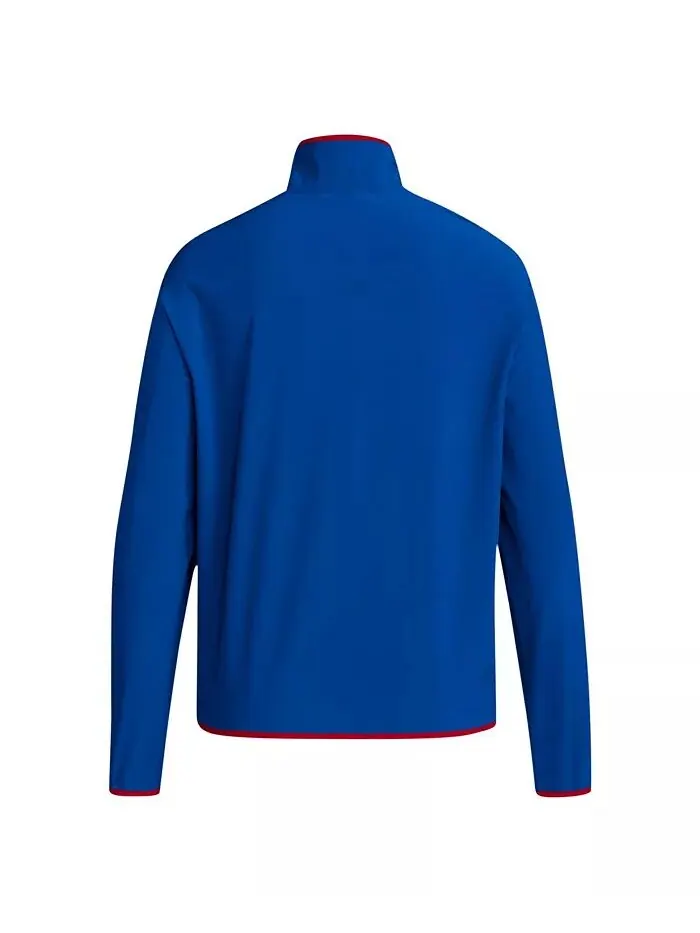 Мужская толстовка Royal Kansas Jayhawks Coaches Sideline Half Zip adidas — изображение 2 из 3