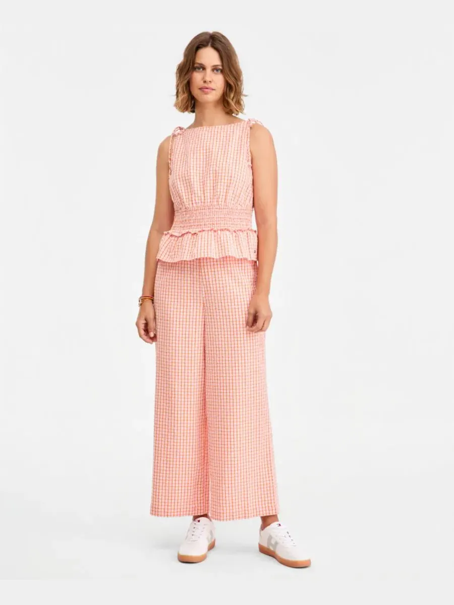 Блуза без рукавов с защипами Tommy Hilfiger, Gingham Biscuit — изображение 2 из 4