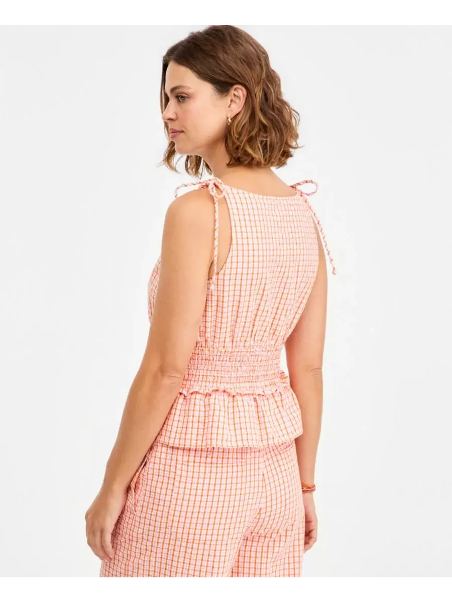 Блуза без рукавов с защипами Tommy Hilfiger, Gingham Biscuit — изображение 4 из 4
