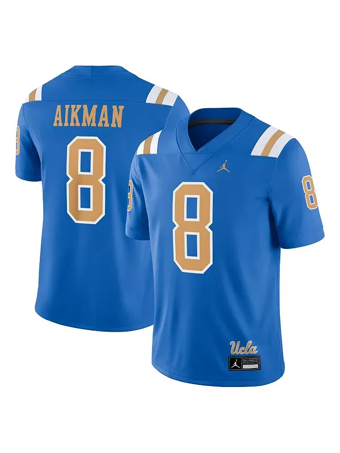 Мужская игровая футболка Troy Aikman в синем цвете UCLA Bruins Jordan