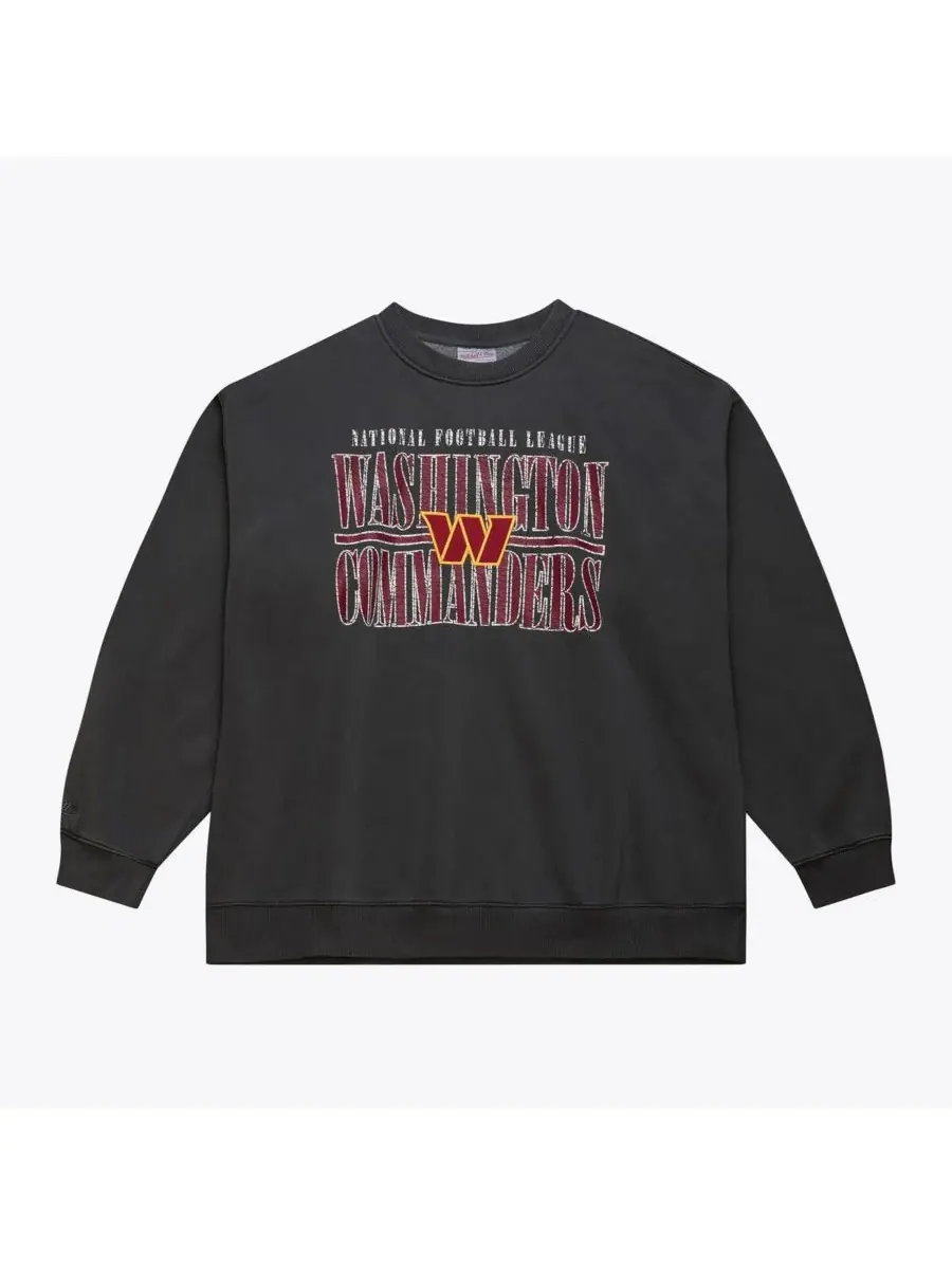 Mitchell & Ness Мужская черная флисовая толстовка Washington Commanders из коллекции Downtown