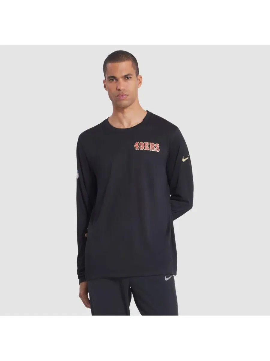 Nike Мужская черная футболка с длинным рукавом San Francisco 49ers 2025 Rivalries Collection